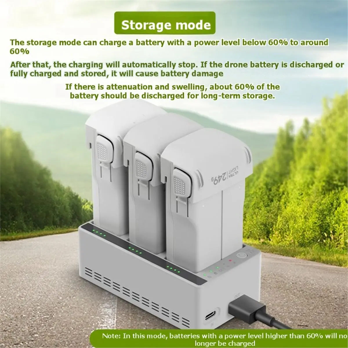 3-Channel Two-Way Charging Hub for 1 X1 Drone Fast Charger Power Bank Multi-Battery Charger Dock
