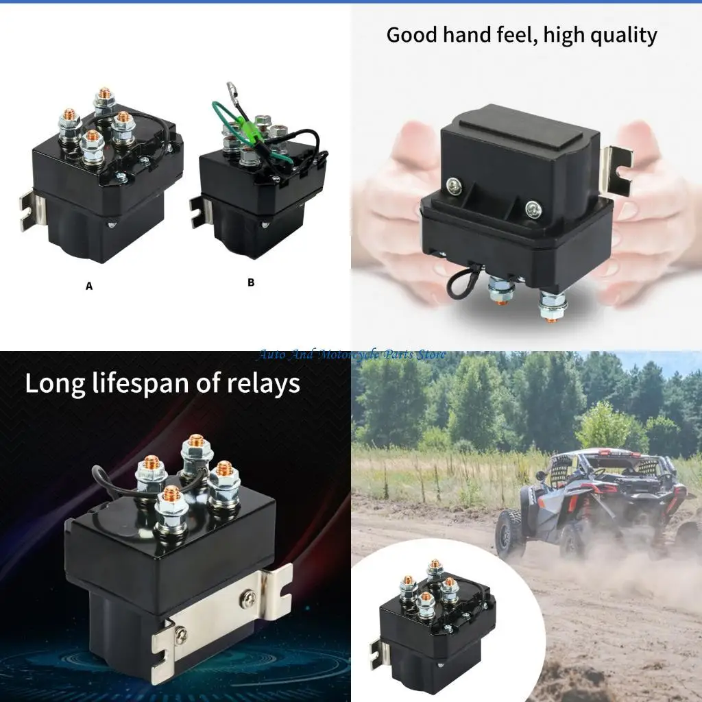 P9FD Winch Contactor Solenoid Relays With Wiring For 12V Systems 250A Load Capacity