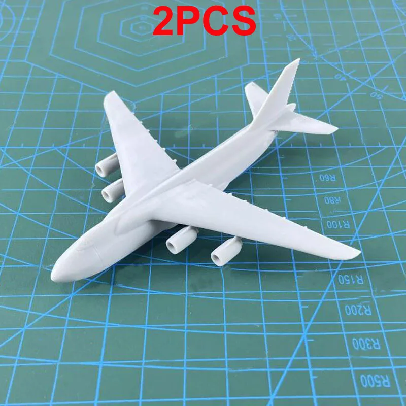 2PCS Russian An-124 Transport Aircraft Whole Length 99mm 1/700 Scale Model Transport-plane Airfreighter for DIY Display Toys