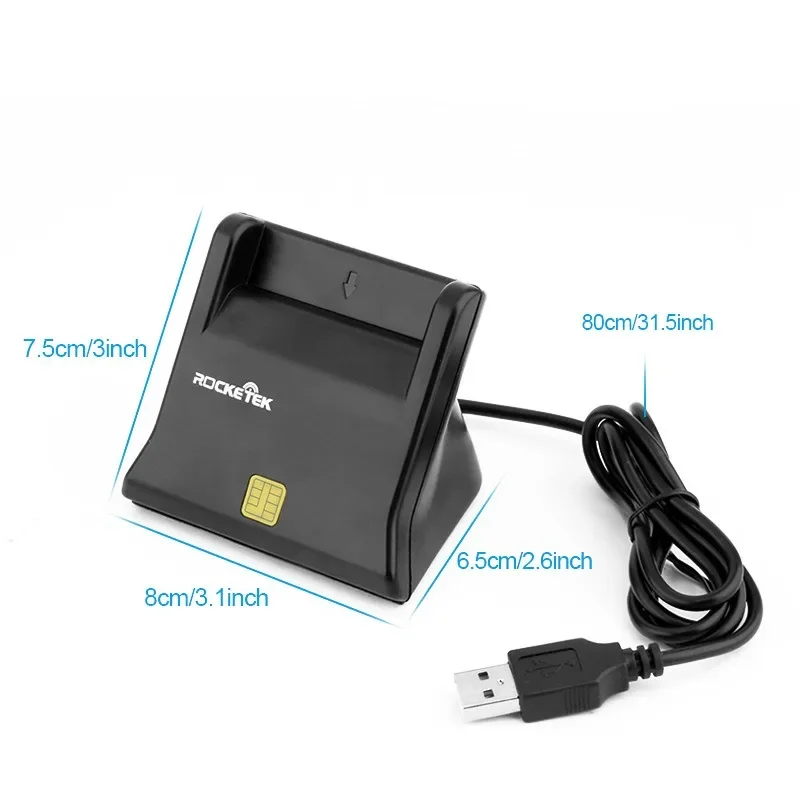 USB Smart Card Reader For Bank Card IC/ID EMV card Reader for Windows 8 10 USB-CCID ISO 7816 Electronic Dni Reader Spain Id Card