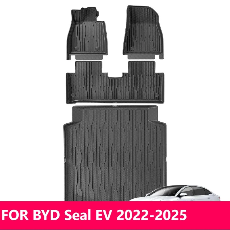

Для BYD Seal EV 2022-2025 TPE 3D коврики, водонепроницаемый всепогодный автомобильный коврик для LHD, черный