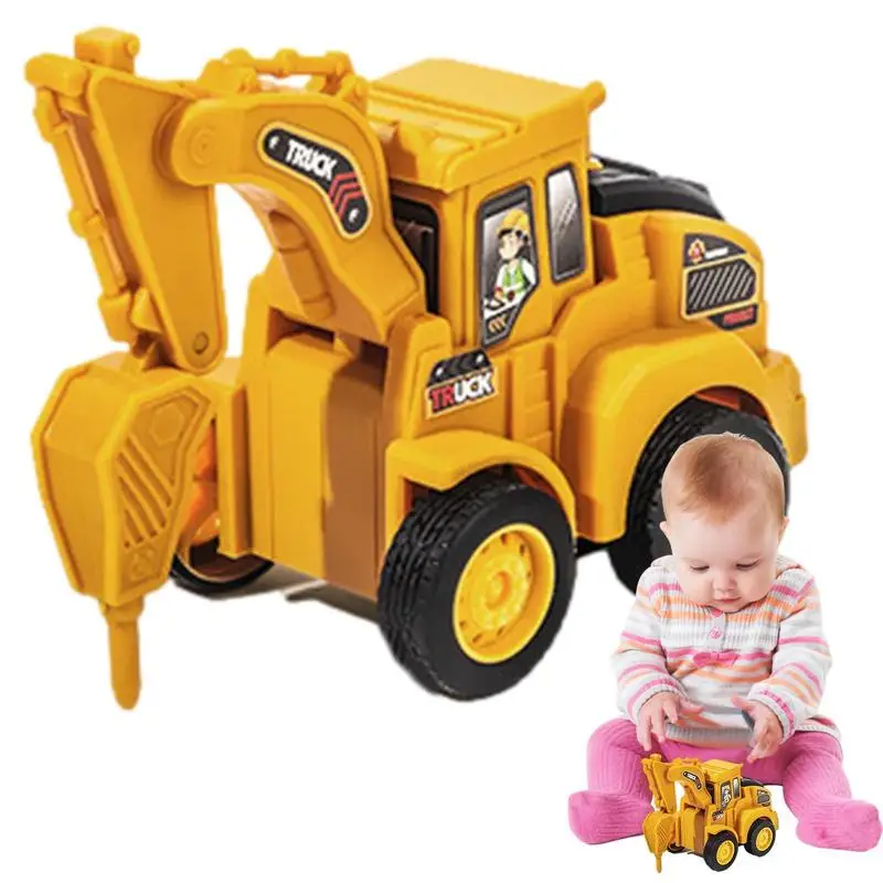 

Little Truck Cars Toy Roller Bulldozers Site Toys Reusable Bulldozer Excavator Toy Road Roller Driller Car Pile Drive Birthday