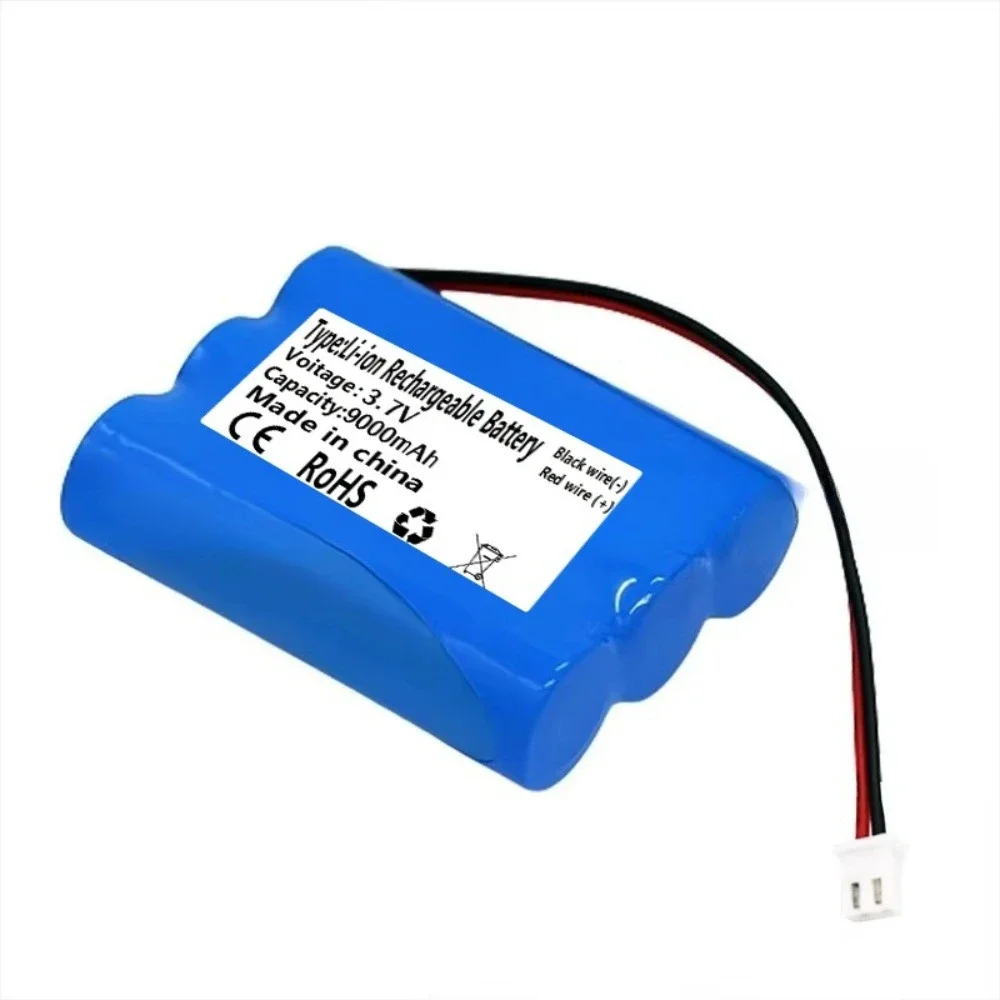 1S3P 3.7V 9000mAh 18650 Lithium Battery with XH2.54-2P Plug For Fishing LED Light Bluetooth Speaker 4.2V Emergency Light Backup