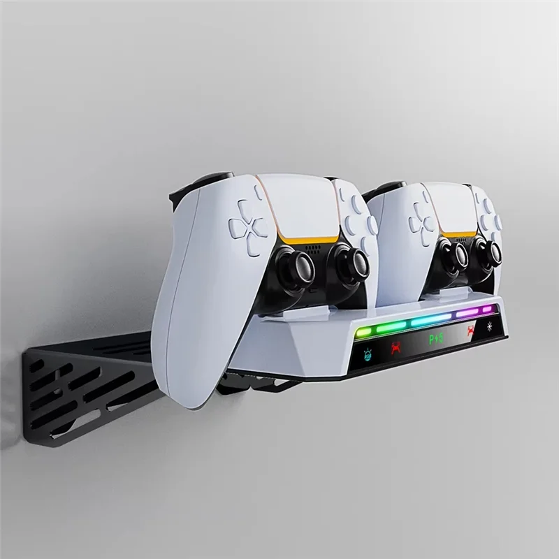 

B86B-Shelf Floating Mount For PS5 Metal Wall Hanging Stand For PS5 Charger Stand For PS5 And PS5 Slim