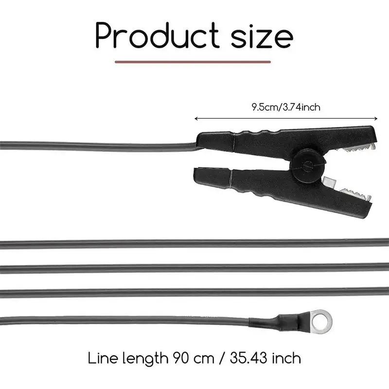 شاحن سياج شمسي يؤدي بمشبك تمساح ، سلك شحن ، خطوط اختبار تيار ، خطوط توصيل محول #6