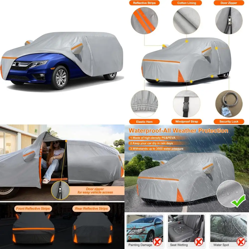 

Всепогодная защита, индивидуальный автомобильный чехол для минивэна, водонепроницаемая защита от солнца, дождя, пыли, снега, улицы для Odyssey 2005-2025 гг.