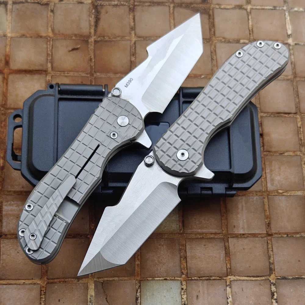 Chen's New Alphahunter Apocalypse M390 Blade Titanium Handle Ceramic Bearings Pocket EDC Tool Camping Hunt Outdoor Folding Knife