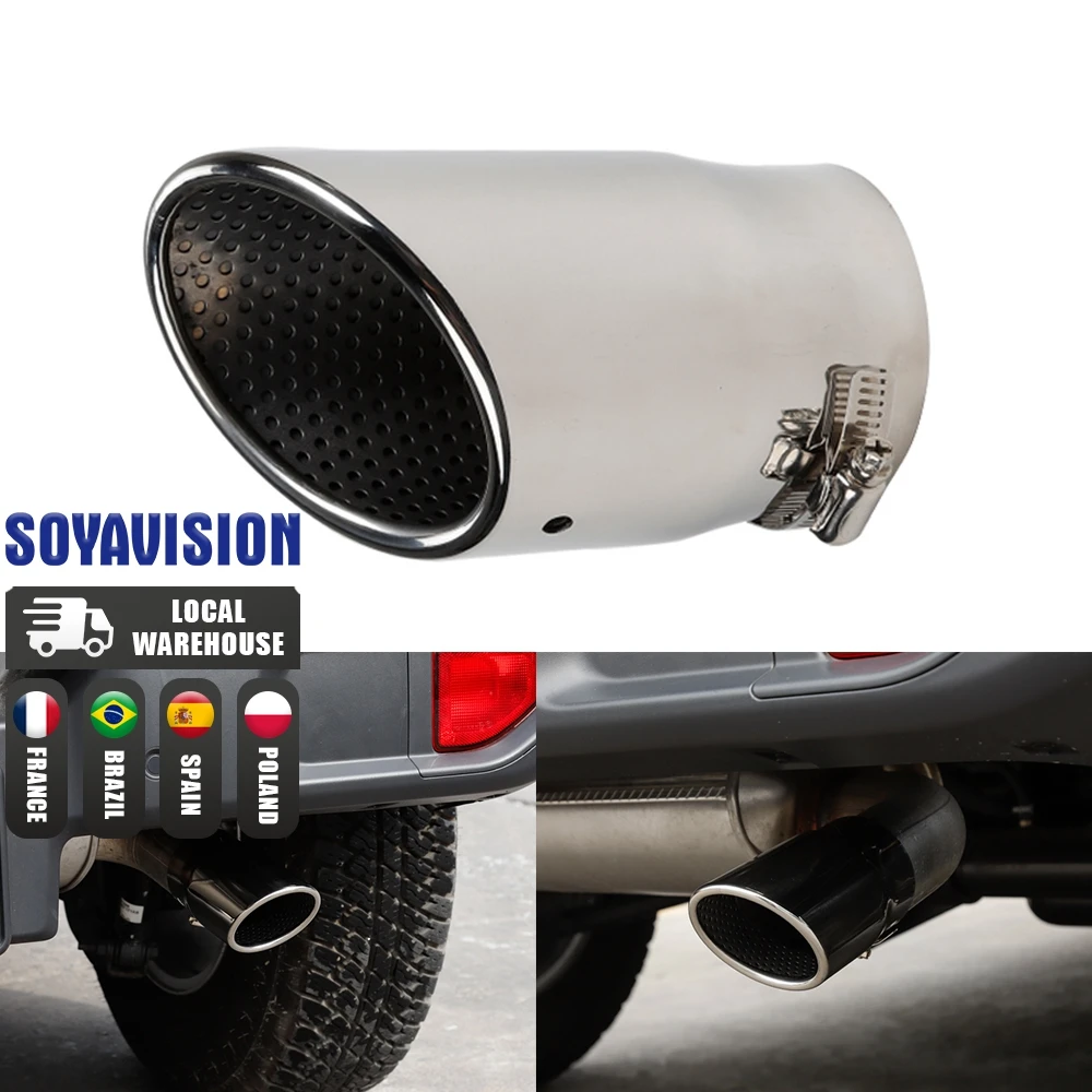 Stainless Steel Exhaust Tail Car Muffler Tip Pipe For Jeep Wrangler JL Audi A6L Mazda CX-5 CX-4 Throat Muffler Accessories