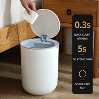 8L Portable Smart Trash Can Automatic Garbage Bin Lid Electric Toilet Trash Can for Living Room Bedroom Kitchen Bathroom