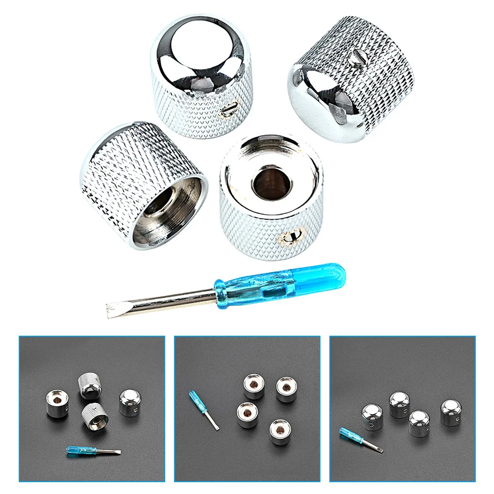 

1Set Guitar Tone Volume Knobs Metal Caps Replacement Professional Control Knobs for Electric Bass Guitar Volume Amplifier Knob