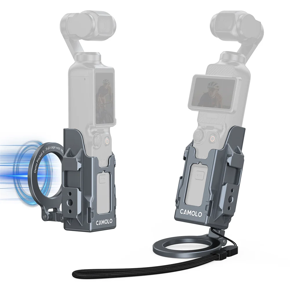 

Multifunctional Magnetic Expansion Adapter for DJI Pocket 3 Camera Phone Tripod Mount w ColdShoe /1/4 NATO Rail/ DJI AC Mount