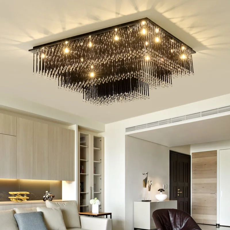 White Snow Led 3 Layer 2023 Trendy Design Crystal Lamparas De Techo Ceiling Lightsceiling Lightceiling Lamp For Living Room
