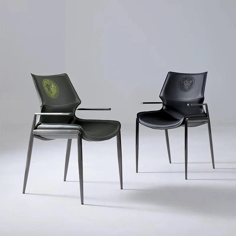 Cadeiras de jantar de couro de sela de luxo minimalista vaidade moderna hotel cadeiras de jantar ergonômico retro móveis para casa cadeiras lscy