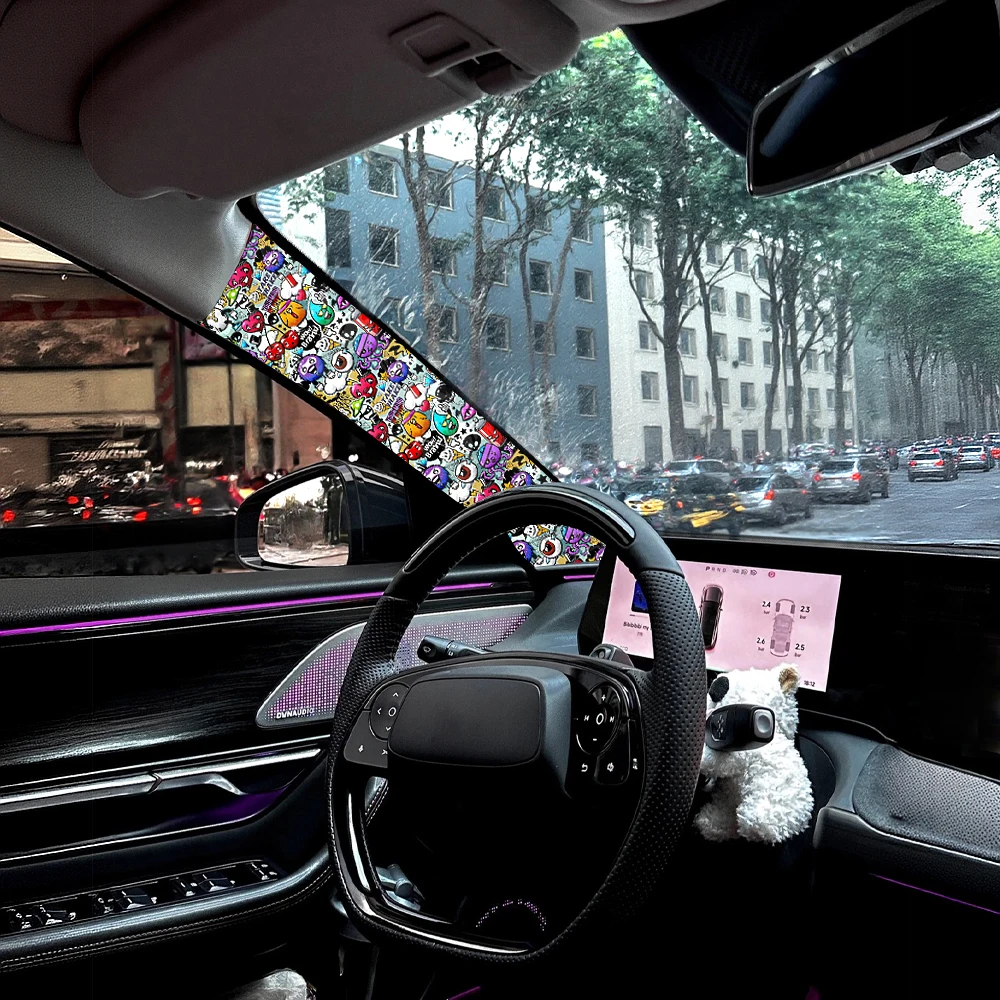 أجهزة السيارات الداخلية المجددة والإعادة تشكيلها وأعمدة ABC، وشارات الكتابة على الجدران البيضاء الأنيقة لتجديد وتجديد السيارة #1