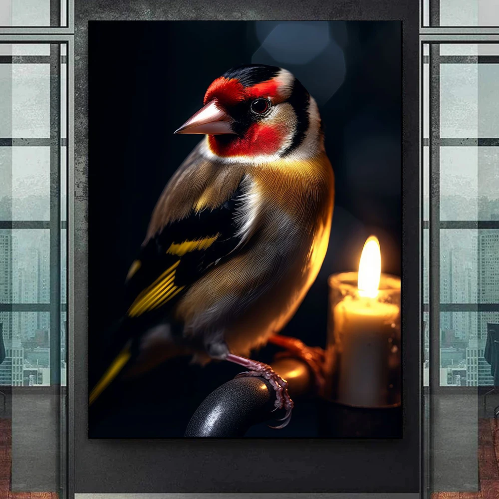 Vintage American Goldfinch Canvas Painting Wall Art Cute Carduelis Birds Poster Prints For Bedroom Living Room Home Decor Cuadro