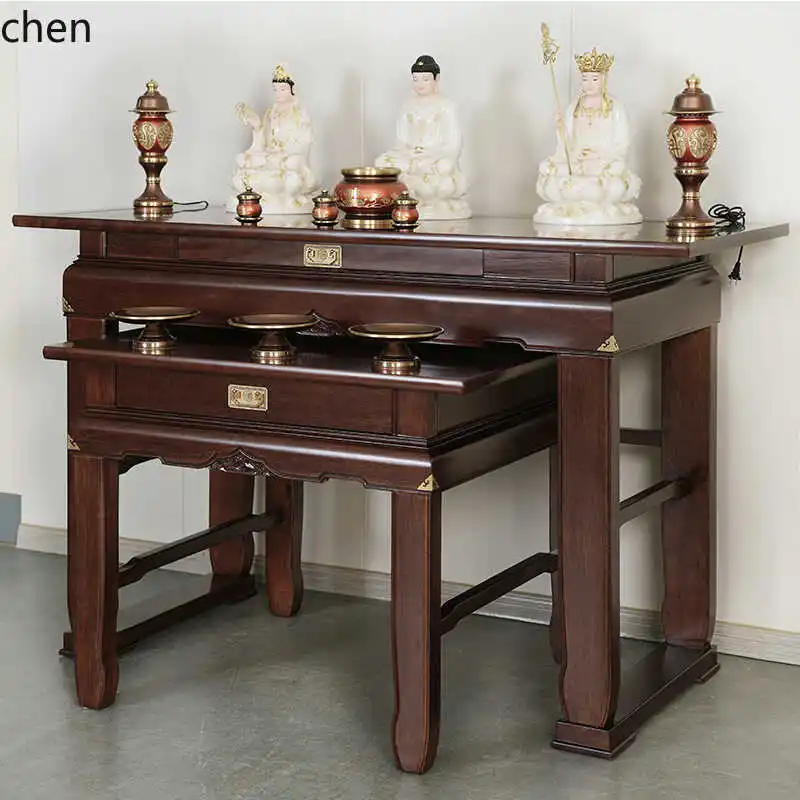 Stół do ofiarań z litego drewna ZML do użytku domowego, stół ołtarzowy do kultu, stół Ośmiu Nieśmiertelnych, stół do ofiarań i kultu.