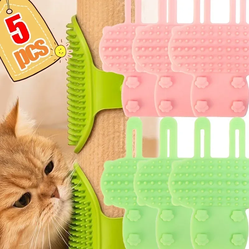 Cat Dog Massage Brush Cat Self-adhesive Back Scratcher Massager Comfort Corner Brushes Floating Hair Bath Hair Comb Pet Supplies