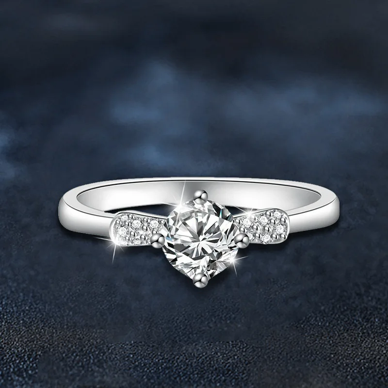 

18K gold whole body ring PT950 luxury niche design, moissanite closed ring jewelry D color