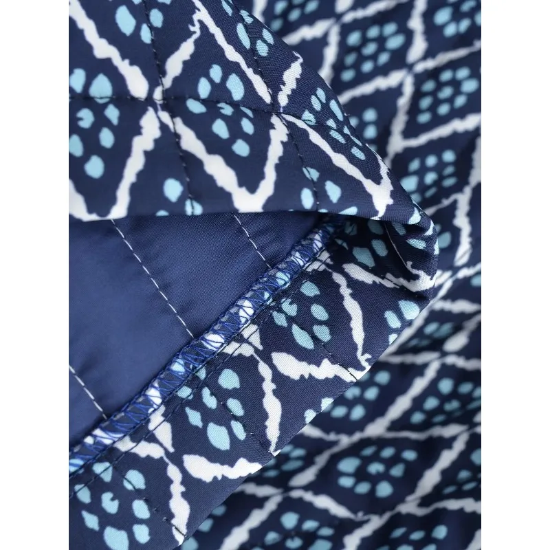 Trendy Women's Clothing Cotton Coat Versatile Retro Jackets Autumn Winter Printed Cardigan Long-sleeved Top Design Coat