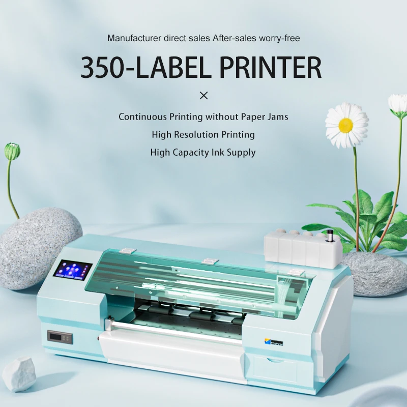 350mm 14 Inches Wide Format Industrial Roll to Roll Label Printer High Speed Continuous Ink Supply System