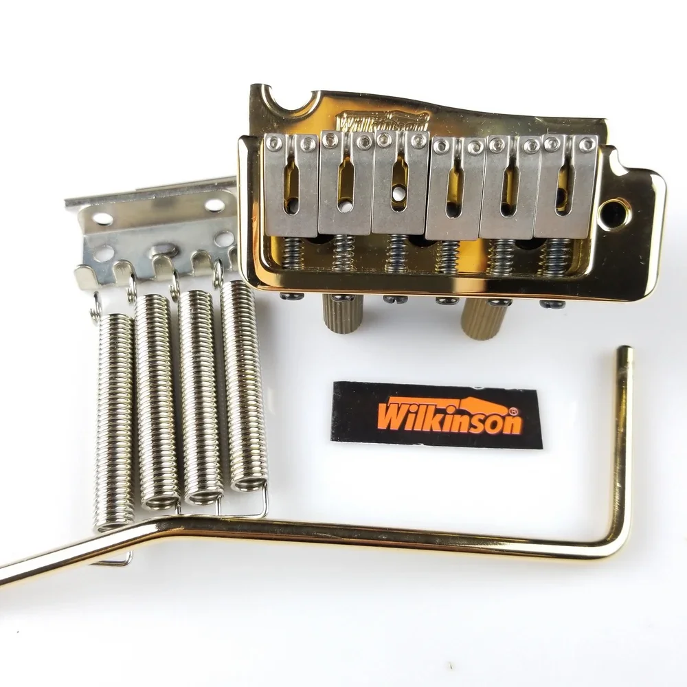 

Electric guitar Tremolo System Bridge 2 Point Steel Saddle Tremolo System Chrome Silver Gold Guitar Parts WILKINSON WVP