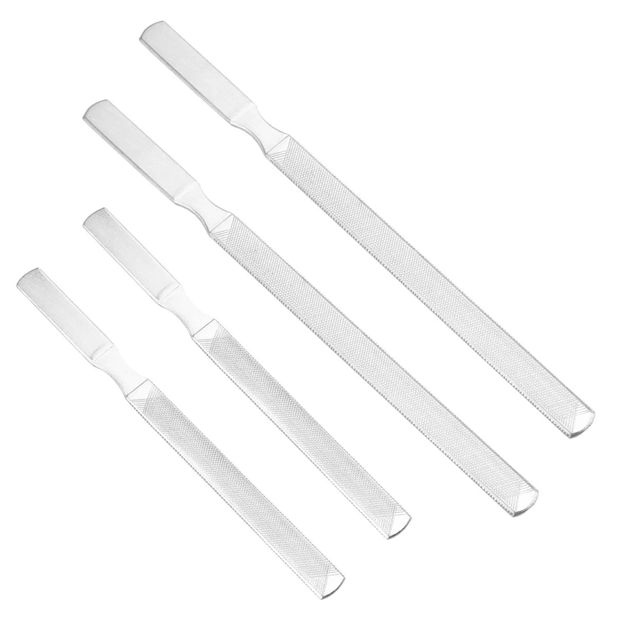 1Set Nagelvijl Set Roestvrij Staal Manicure Pedicure Gereedschap 13Cm 5.1inch 18Cm 7.1inch Vierzijdig Dubbelzijdig Nail Art Slijpen