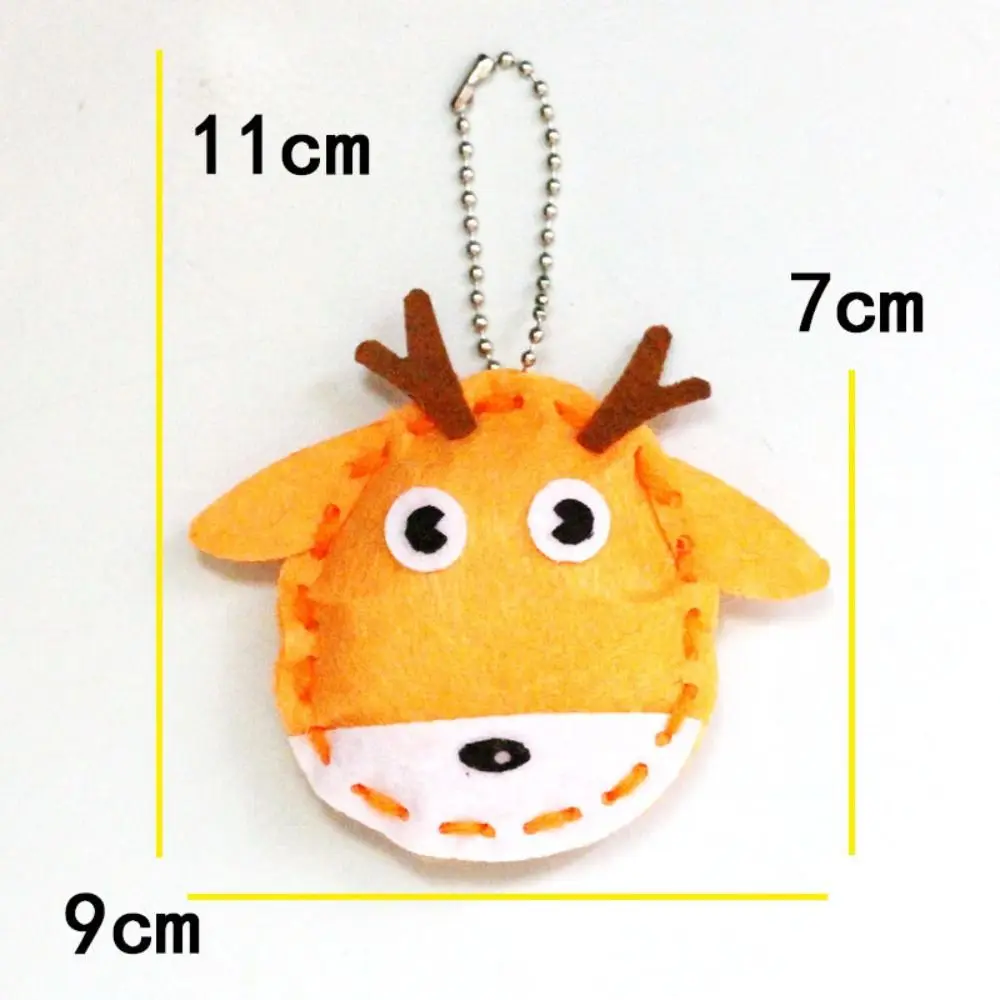 Cartoon Animal Pendant Material Kit Educational Handcraft Sewing Craft Kit Pink Bag Handmade DIY Non Woven Fabric Kit Ornaments