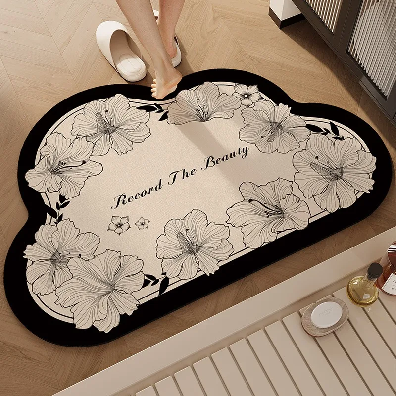 

Bathroom Floor Mats Absorbent Non-slip Quick-drying Carpet Diatom Mud Toilet Door Rugs Clouds Irregular Foot Mat Alfombra 욕실 카펫