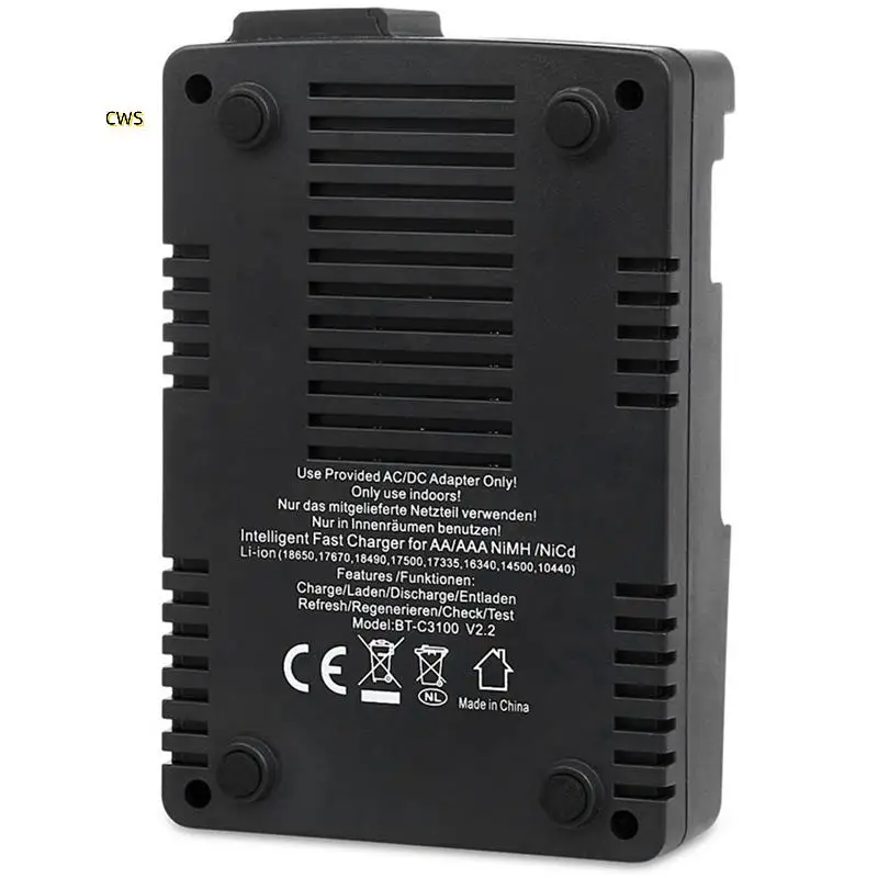 

2X BT-C3100, 4 слота, интеллектуальное универсальное зарядное устройство, адаптер для литиевых аккумуляторов, вилка европейского стандарта