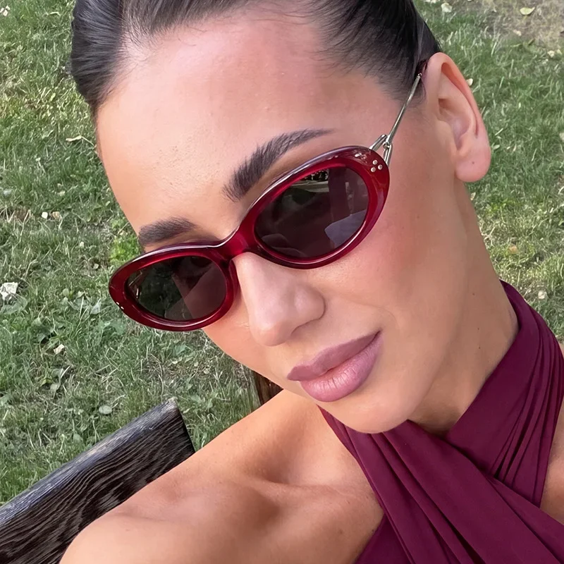 Vintage Luxusmarken-Designer Cat-Eye-Sonnenbrille für Damen, Modische Outdoor-Reise-Sonnenbrille, Trendige Punk-Party-Brille