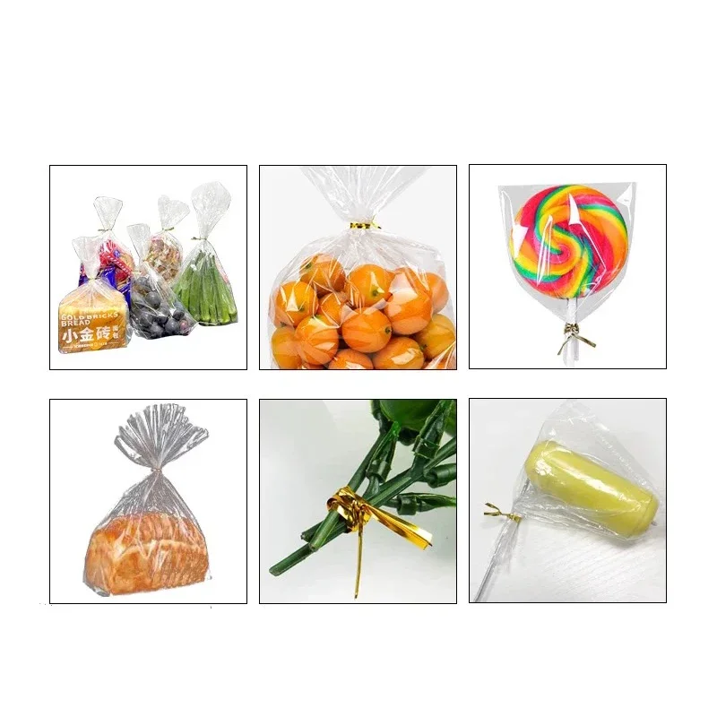 Automatic Gold Wire Sealing Machine 2-15mm Wire Binding Machine  Used for Bread Lollipop Strapper Fruit Packaging Machine