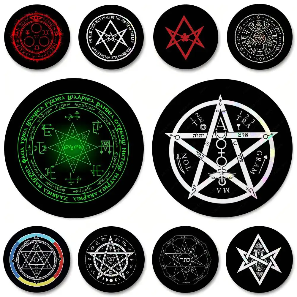 Hexagram Thelema Symbol Logo Round Badges Can Be Used To Decorate Clothes And Backpack Pins