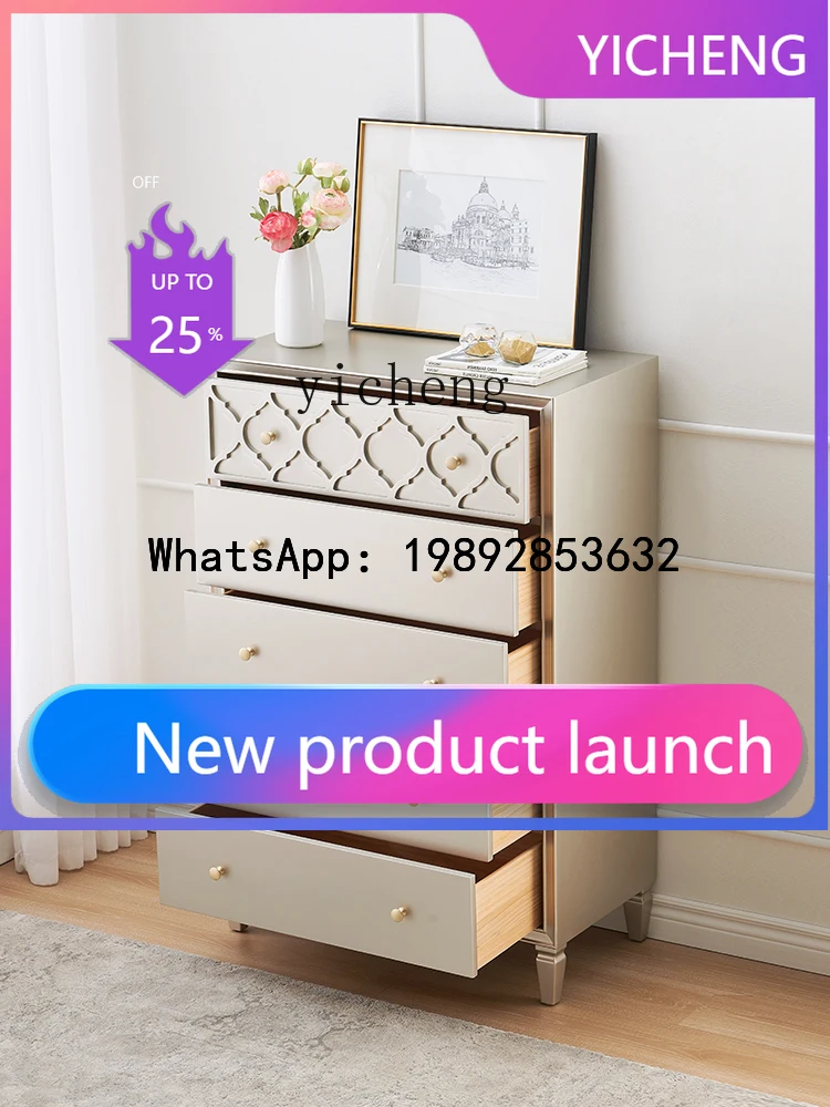 

Light Luxury Solid Wood Chest of Drawers Bedroom Drawer Storage Organizer Cabinet Living Room Modern Curio Cabinet