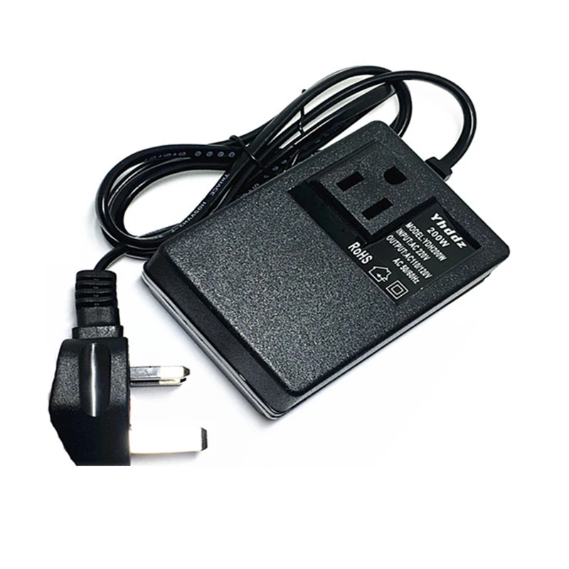 Transformer 220V To 110V Step Down Transformer Voltage Converter 200W Voltage Converter Travel Adapter UK Plug Inverter