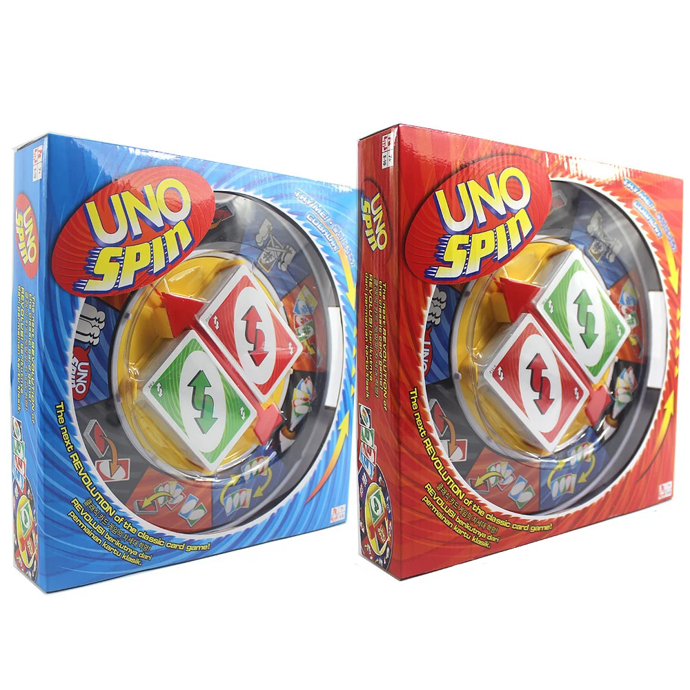 UNO Games SPIN Card Board Game Family Funny Entertainment Poker Playing Cards Toys for Children Birthday Halloween Gifts