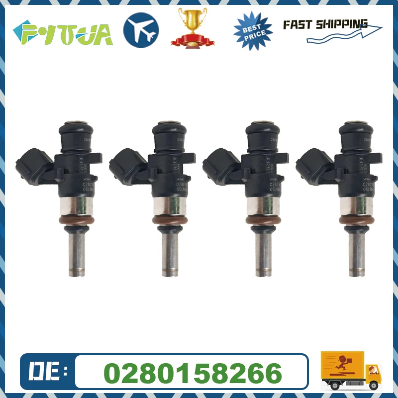 

4pcs High Quality Fuel Injector 0280158266 06L906031A For AUDI A3 A4 A5 A7 VW Beetle Golf VII Scirocco 1.8 2.0L