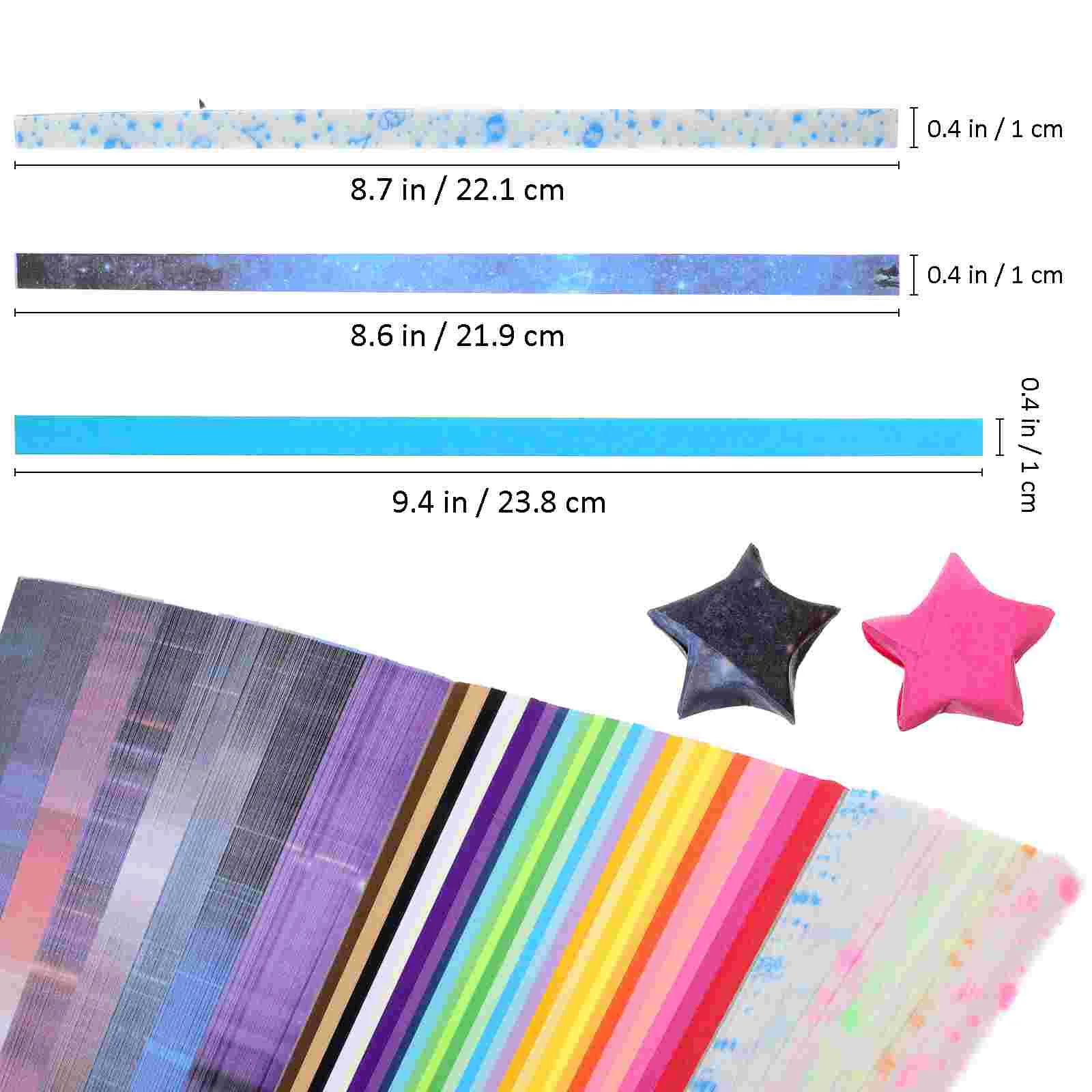 1290 Pcs Origami Star Paper Decorative Strip Strips For Crafts Lucky Party DIY Glitter Stars