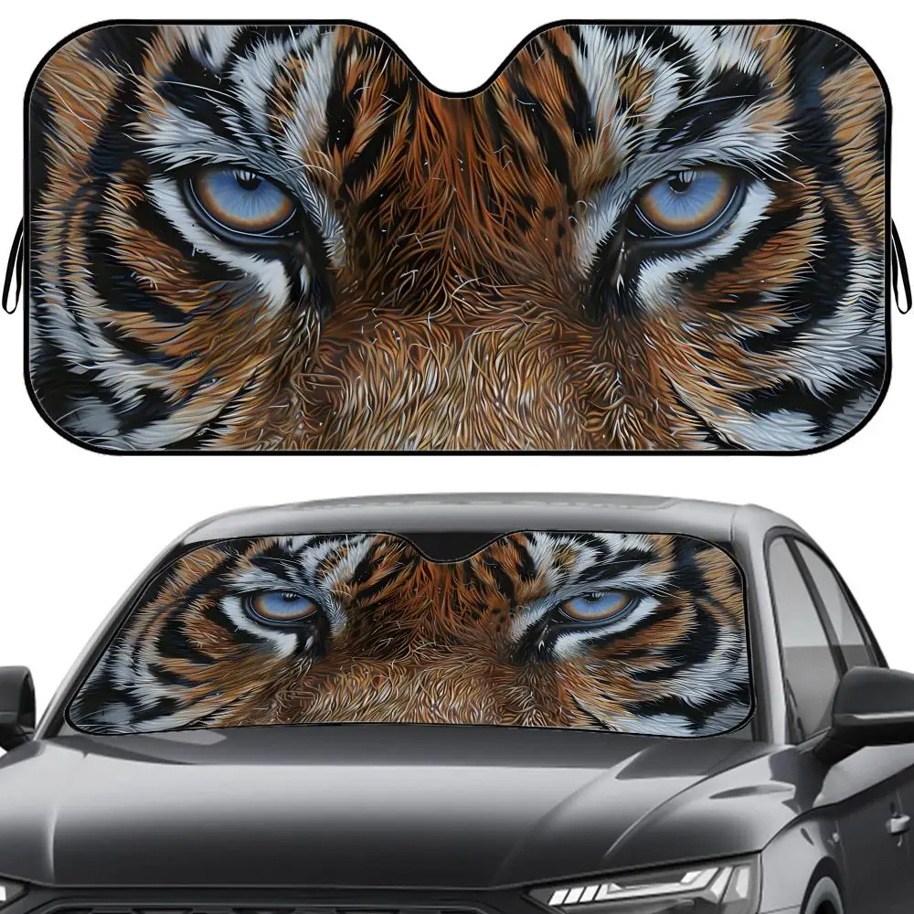 

Солнцезащитный козырек для автомобиля из алюминиевой фольги с эффектом тигрового глаза, многоразовый, для лобового стекла, защита от УФ-излучения, теплоизоляционный чехол-накидка