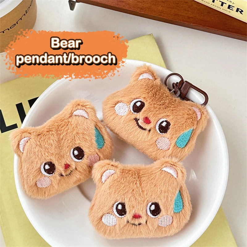 Broche pendentif ours sans tête de dessin animé, porte-clés, jouets en peluche, porte-clés de voiture, sac à dos, accessoires de décoration, cadeaux