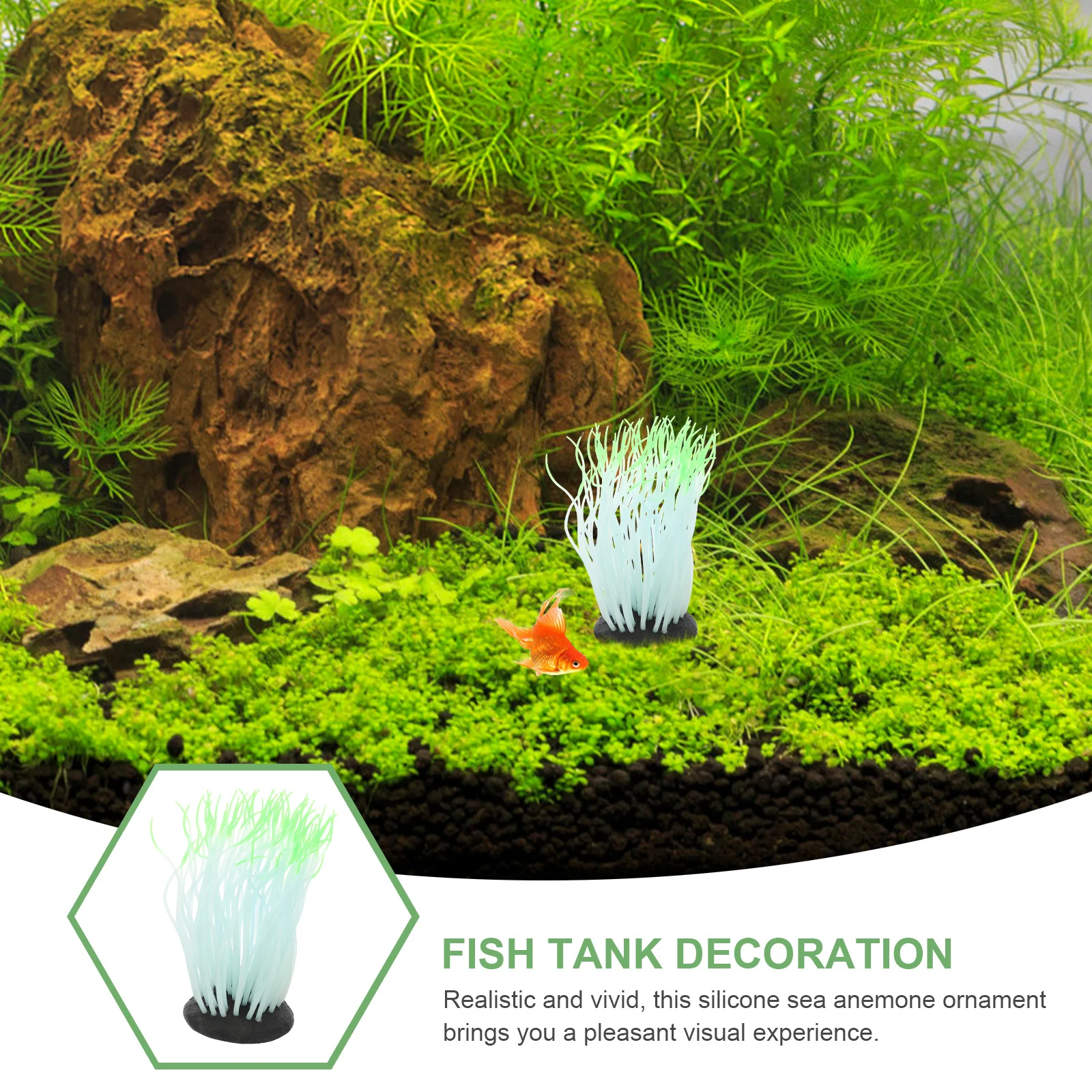 

Night Glow Sea Anemone Decor For Fish Tank Artificial Silicone Aquarium Ornament Underwater Landscape Decoration