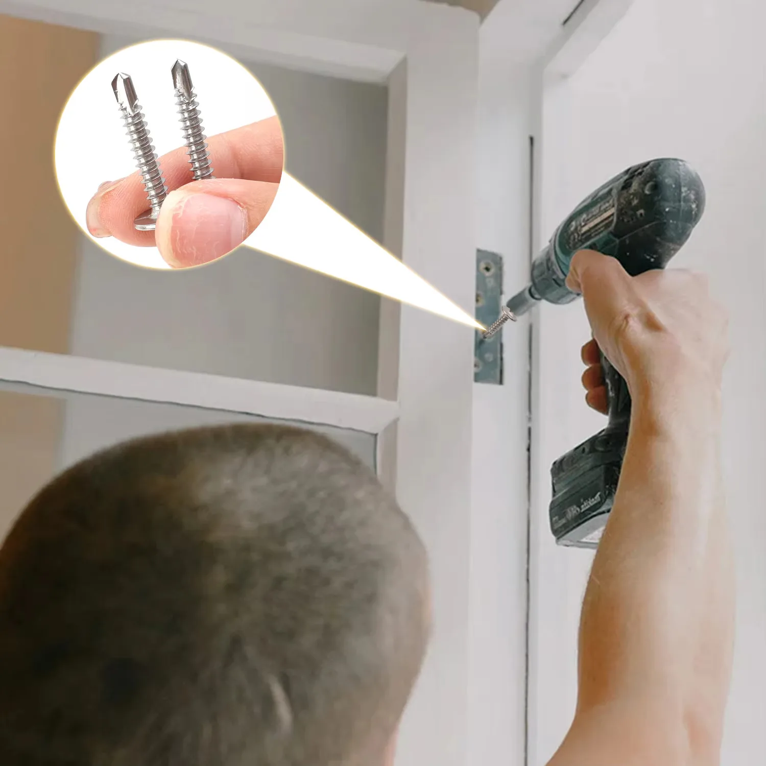 # 8 M4.2 مسامير الصفائح المعدنية ذاتية التنصت 410 رأس تروس من الفولاذ المقاوم للصدأ عالية القوة سريعة التنصت مسامير تيك مخرطة للمعادن #5