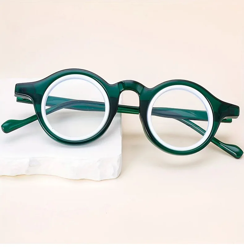 2025New Mann Frau Lesebrille Retro Kleine Runde Rahmen Leser Antiblulett Gläser Mode Vielseitig Trend Unisex Brillen – Detail 10