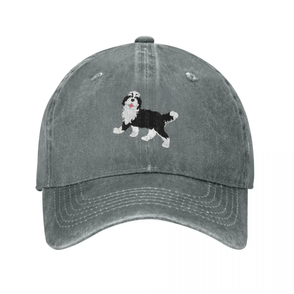 

Black and White Bernedoodle Baseball Cap Golf Hat Man Thermal Visor Caps Women Men's