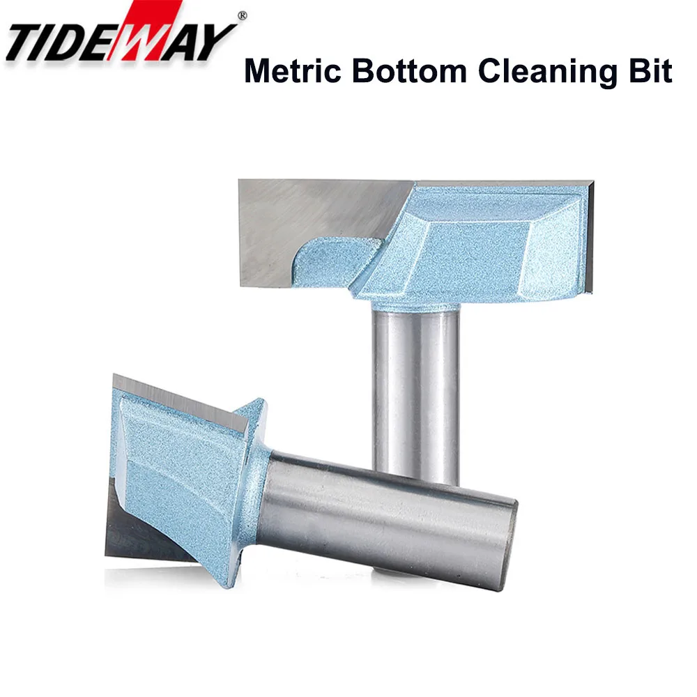 Tideway Industrial Grade Metric Bottom Cleaning Router Bit Tungsten Carbide Woodworking Slotting Cutting 9-50mm  Milling Cutter