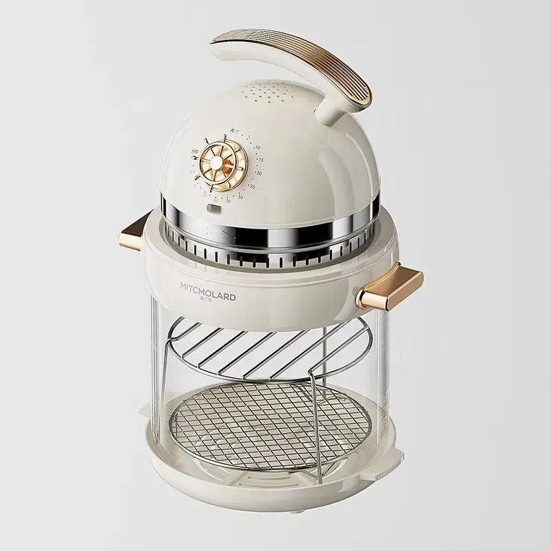 3.5L Compact Visual Air Fryer Space Saving Mini Oil Free 90 Percent Fat Reduction Smoke Free Healthy Cooking