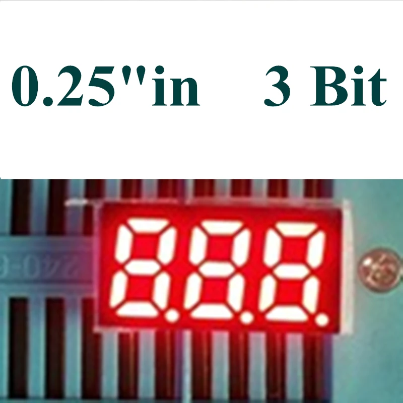 

20PCS 0.25" RED 7 Segment display 3 Bit Digital Tube 0.25 inch LED Display 15*8*4mm Commom anode cathode