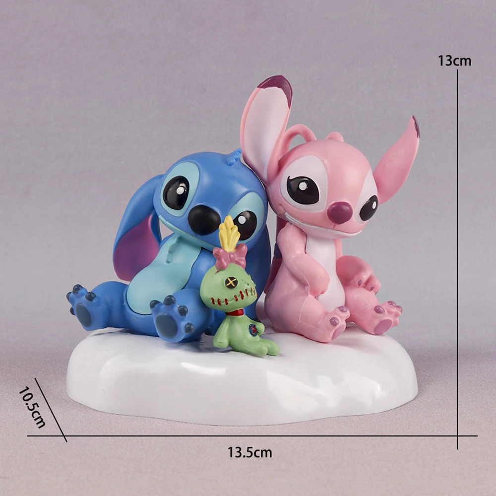 Stitch Lovers Modello Doll Angel Kissing Stitch Statue Desktop Display Figurine Ornamenti Regali per la fidanzata di San Valentino