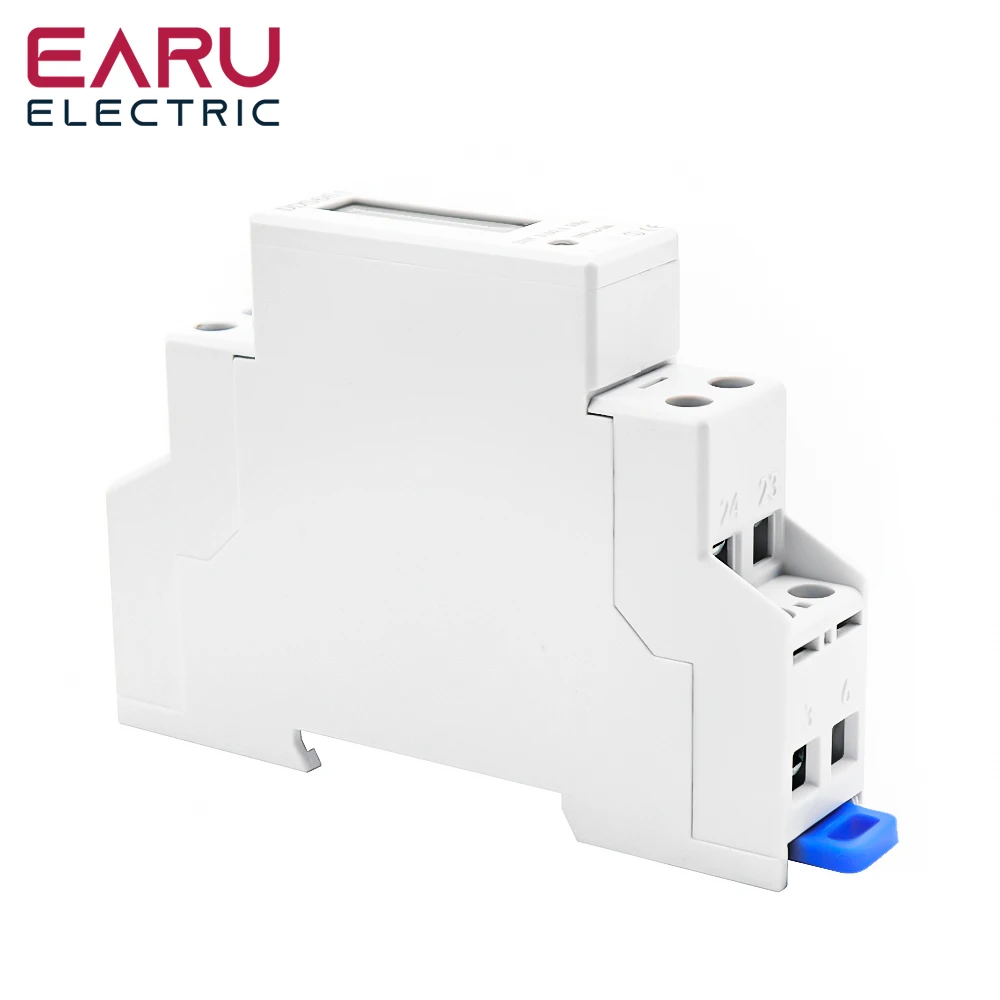 Imagem -04 - Digital Power Consumption Wattmeter Analógico Energy Meter Lcd Electric Din Rail Monofásico 1p Backlight Kwh ac 230v 50hz 18 mm