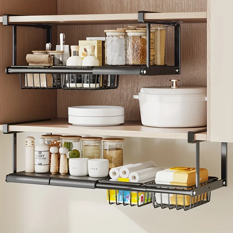 

3pcs Kitchen Wall-Mounted Seasoning Shelf, Multi-Layer Spice Rack Organizer with Hooks for Oil Jars and Condiment Bottles