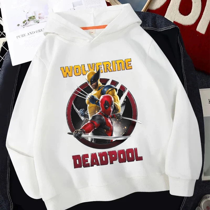 Deadpool & Vielfraß Kinder Hoodies neue Wunder Action figuren Sweatshirt Jungen Mädchen Winter Pullover Kinder Tops Kleidung Geschenk